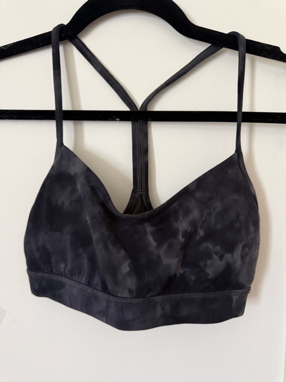 Lululemon Women's Navy Blue Tie-Dye Strappy Sports Bra
